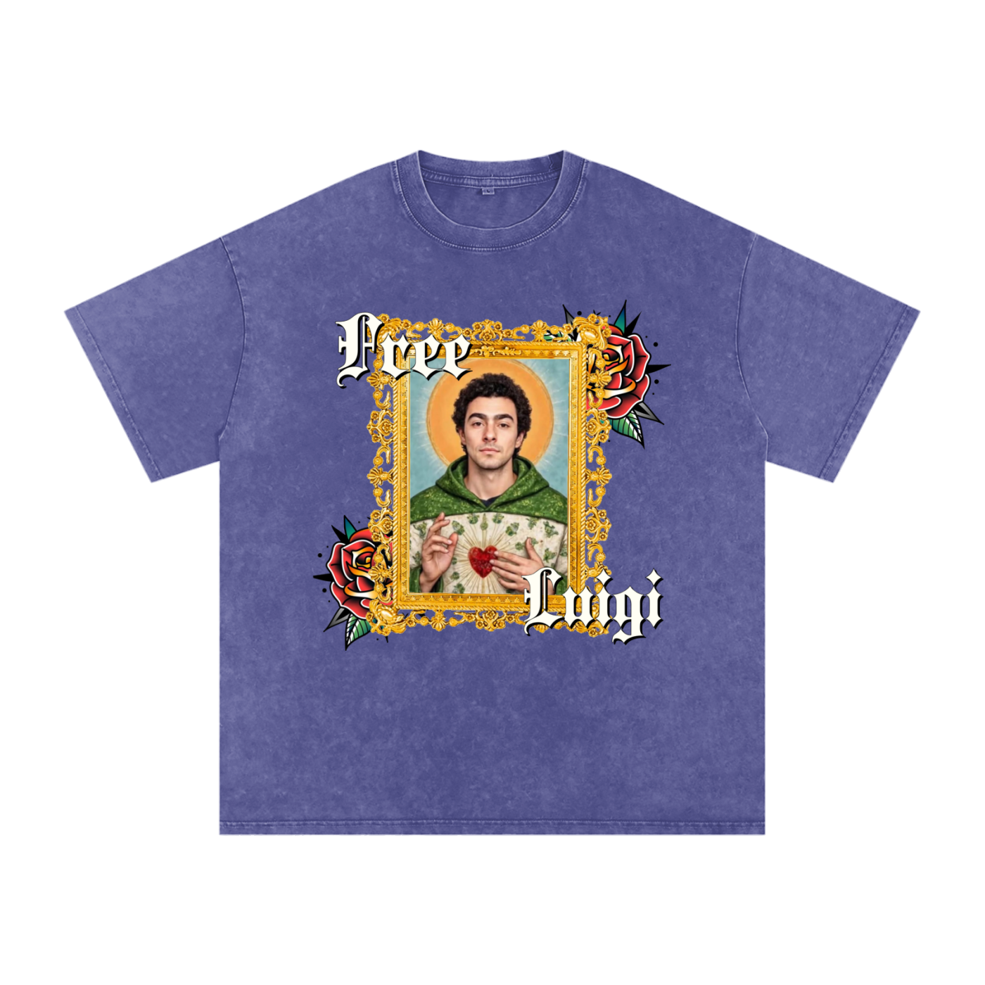 Free Luigi Acid Wash Oversize T-Shirt - 250 GSM