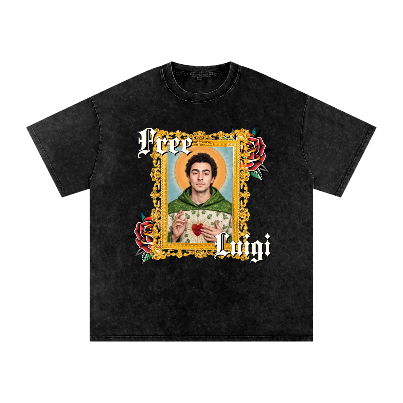 Free Luigi Acid Wash Oversize T-Shirt - 250 GSM
