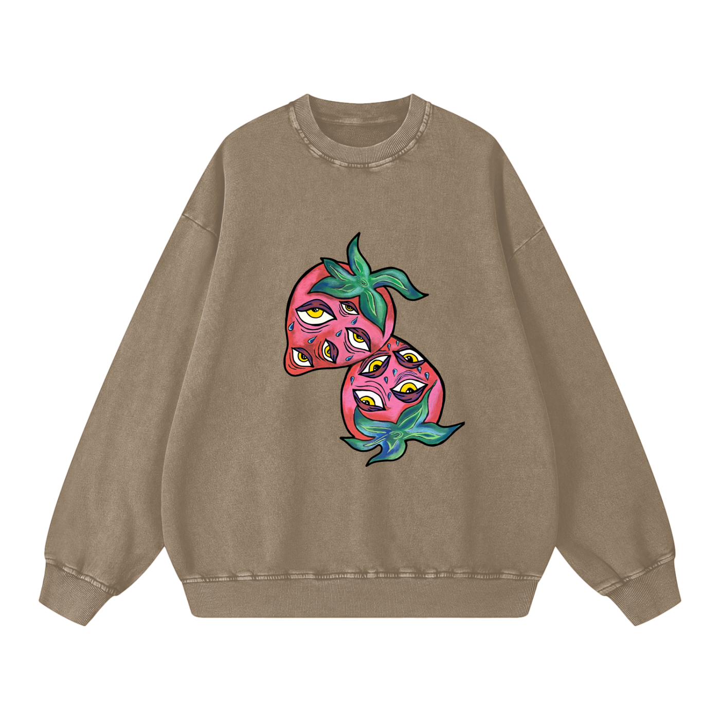 ‘Berry vision’ Acid Wash Oversize Sweatshirt - 360 GSM