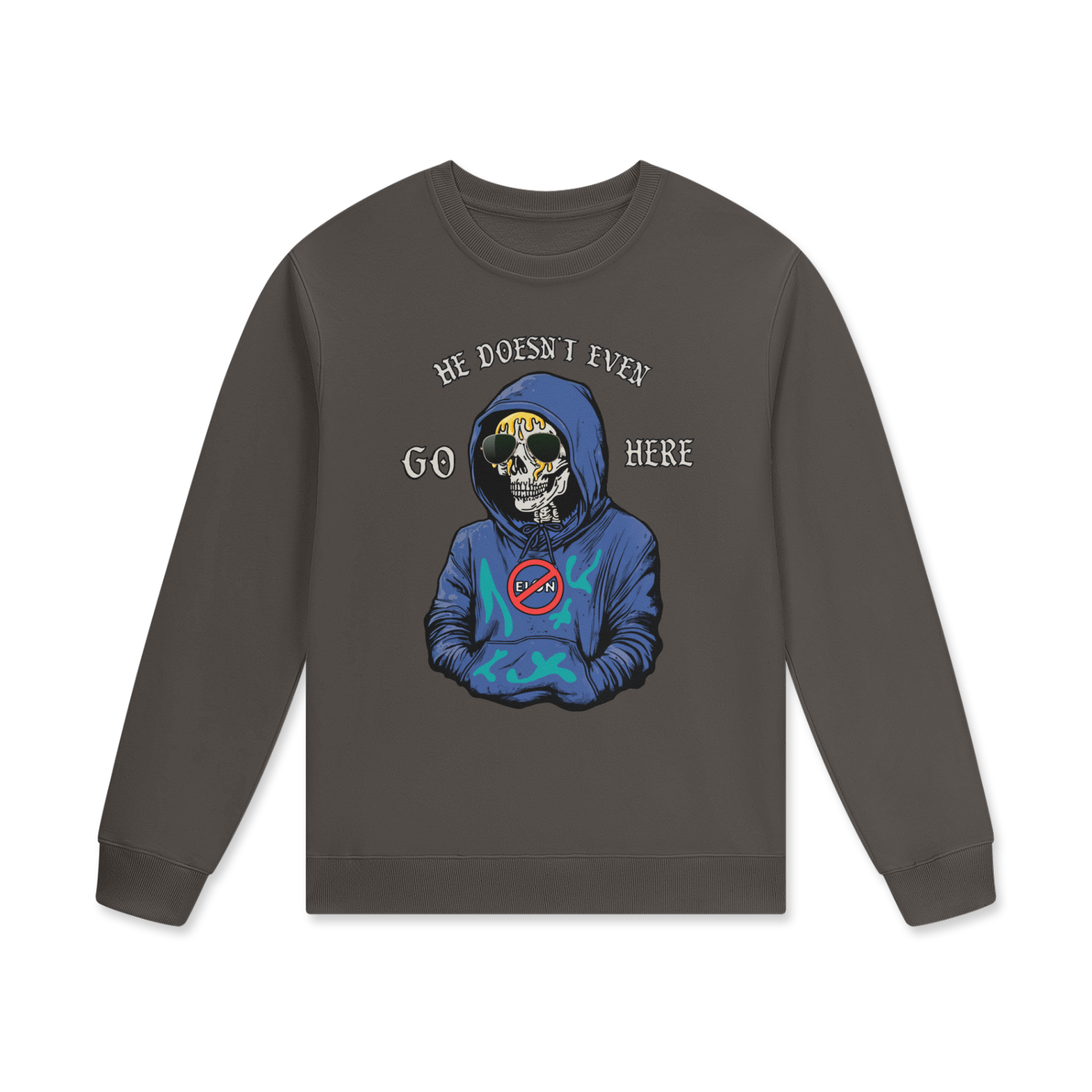 He doesn’t even go here Streetwear Unisex Staple 100% Cotton Pullover