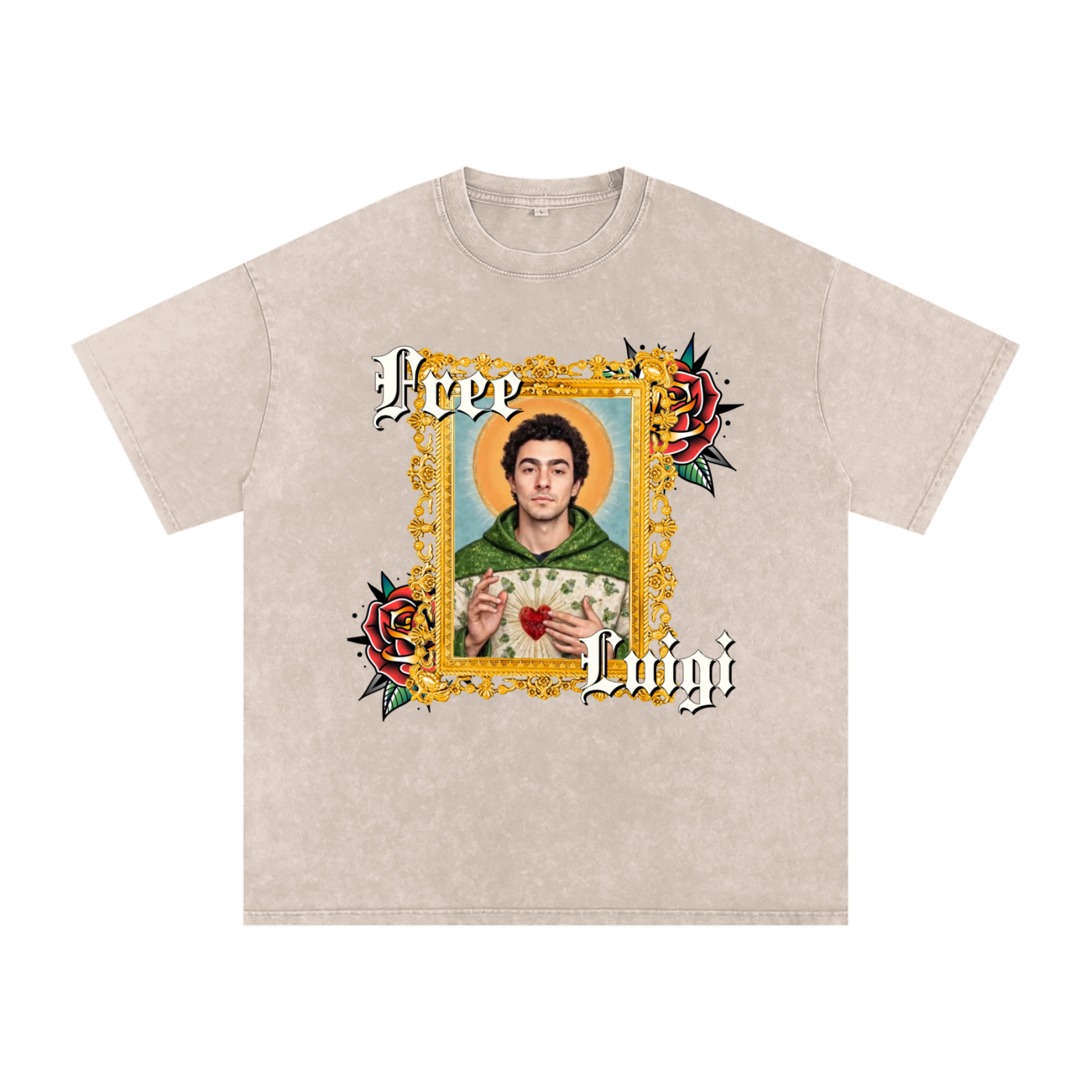 Free Luigi Acid Wash Oversize T-Shirt - 250 GSM