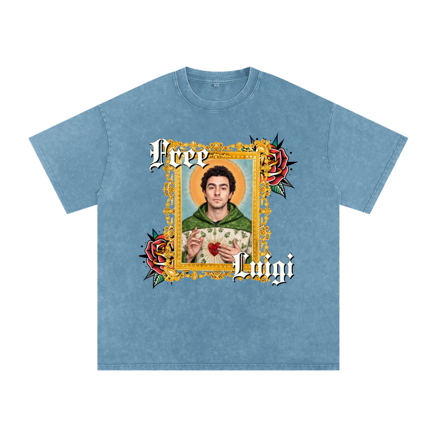 Free Luigi Acid Wash Oversize T-Shirt - 250 GSM