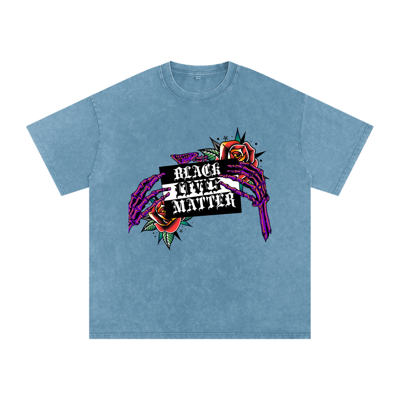 Black Lives Matter Acid Wash Oversize T-Shirt - 250 GSM