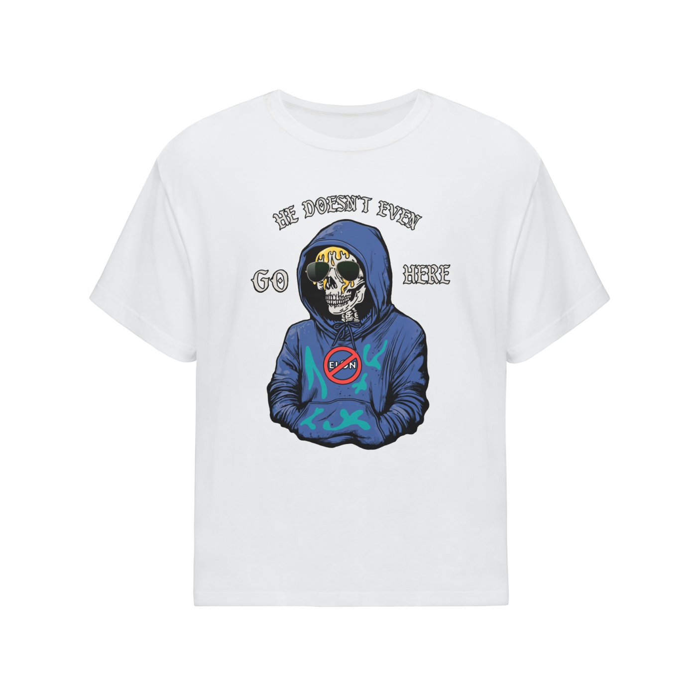 He doesn’t even go here Streetwear Unisex Cotton Oversized T-Shirt
