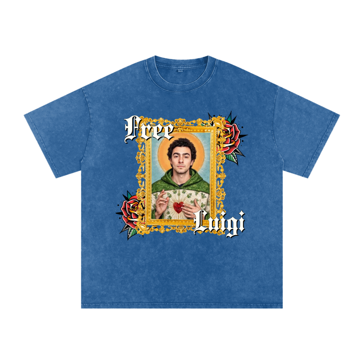 Free Luigi Acid Wash Oversize T-Shirt - 250 GSM