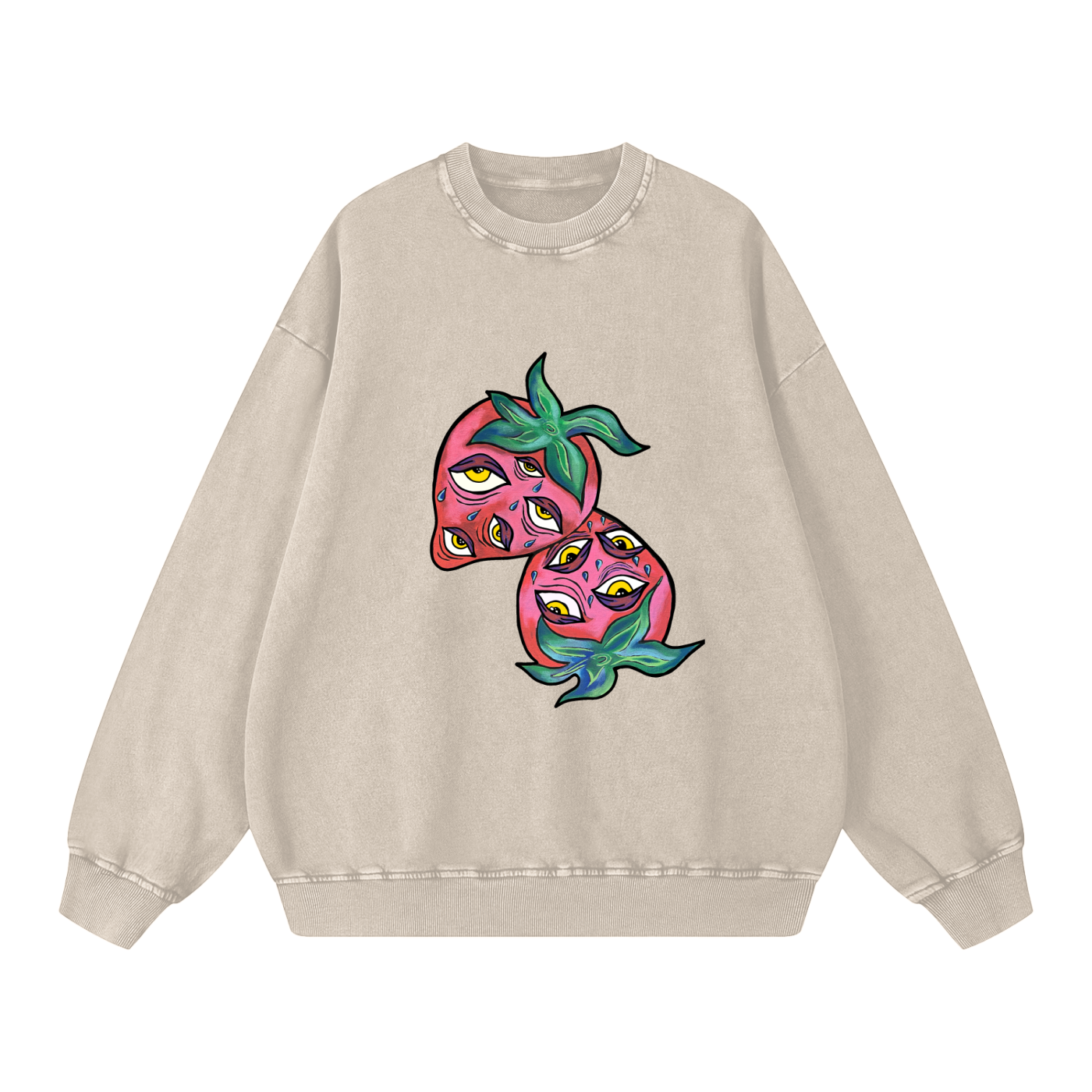 ‘Berry vision’ Acid Wash Oversize Sweatshirt - 360 GSM
