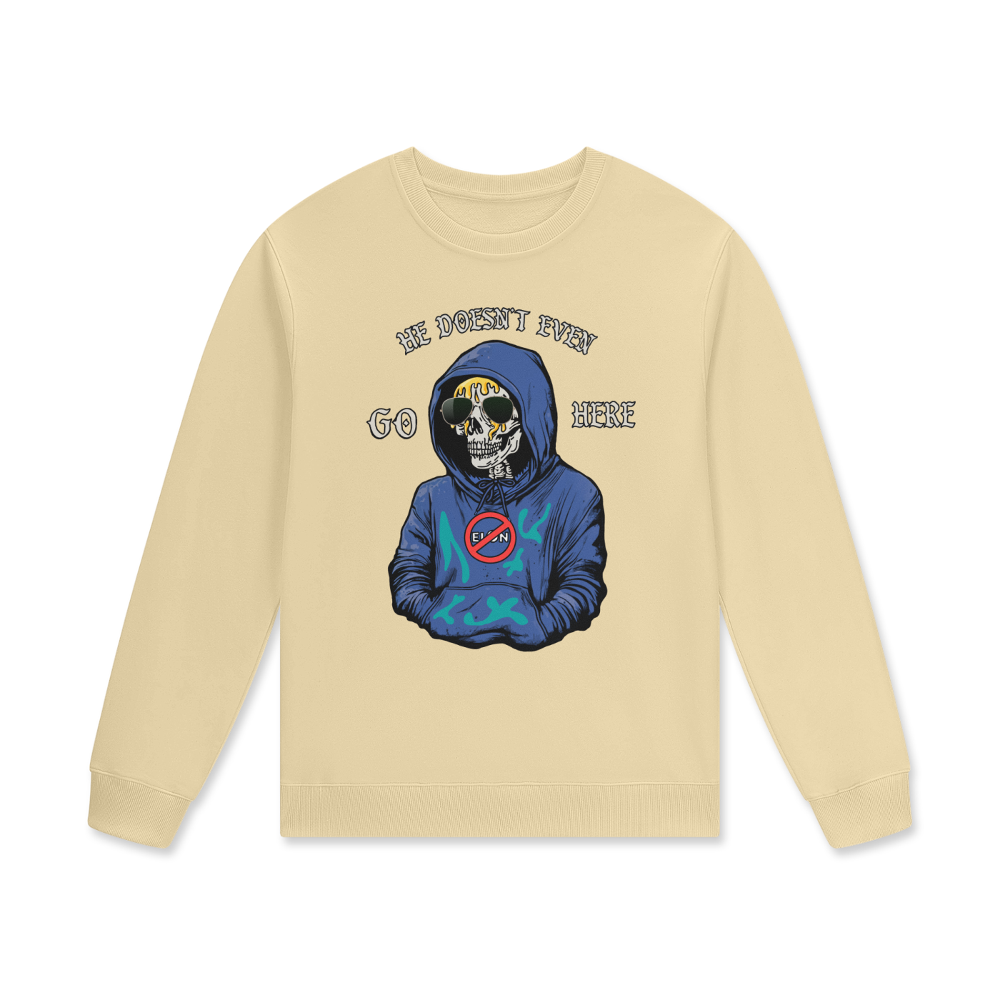 He doesn’t even go here Streetwear Unisex Staple 100% Cotton Pullover