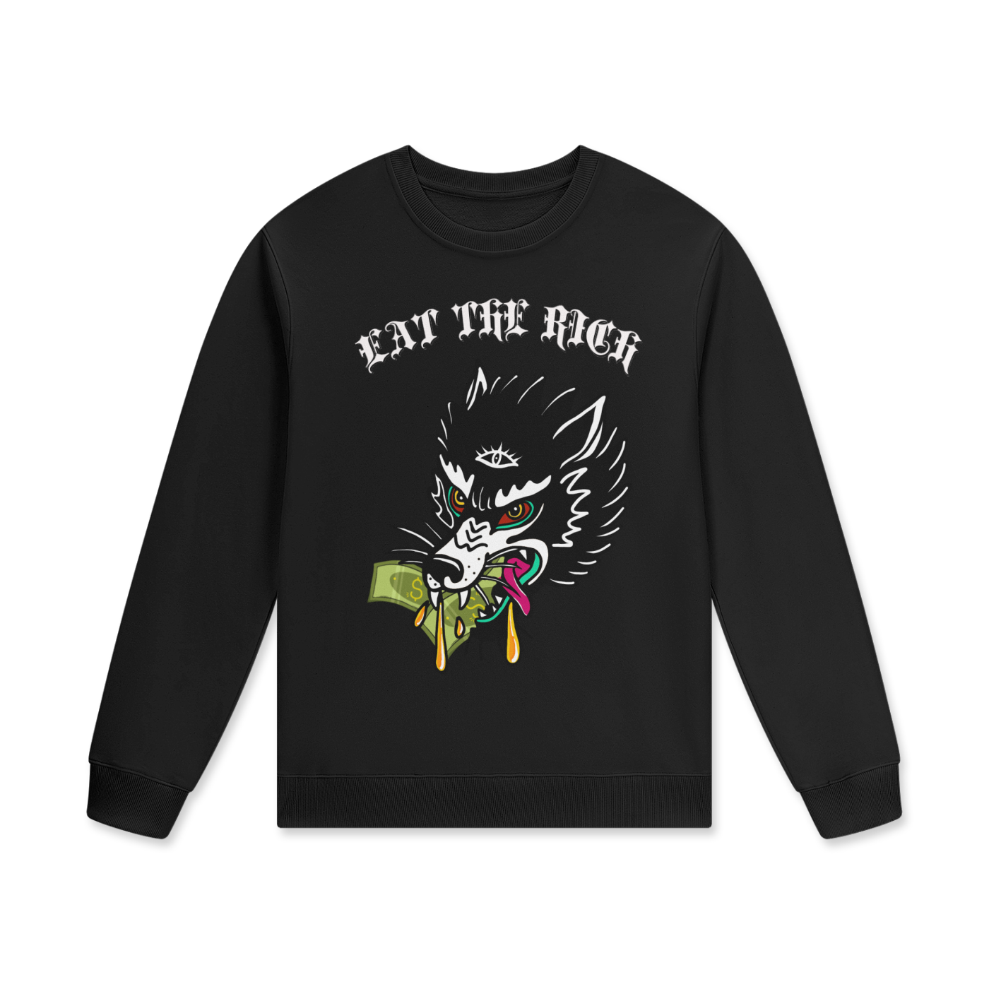 ‘Eat the rich’ Streetwear Unisex Staple 100% Cotton Pullover