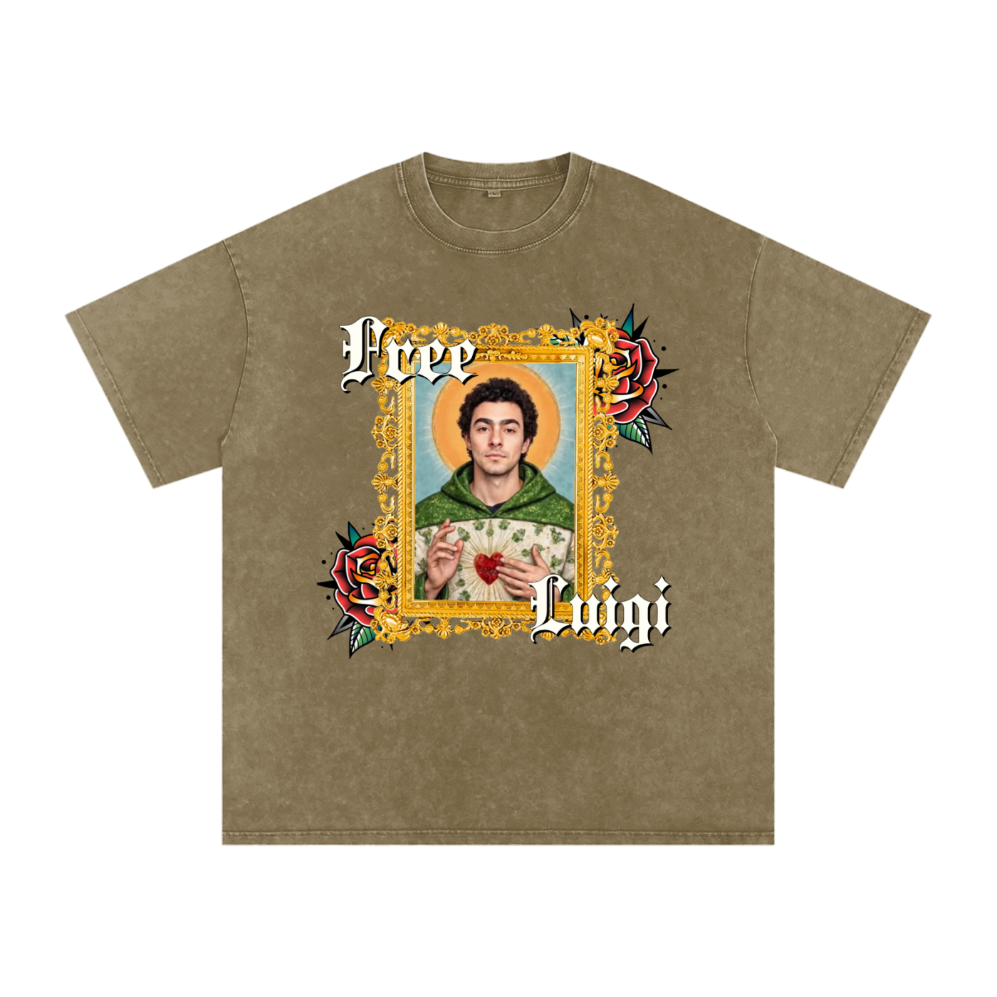 Free Luigi Acid Wash Oversize T-Shirt - 250 GSM