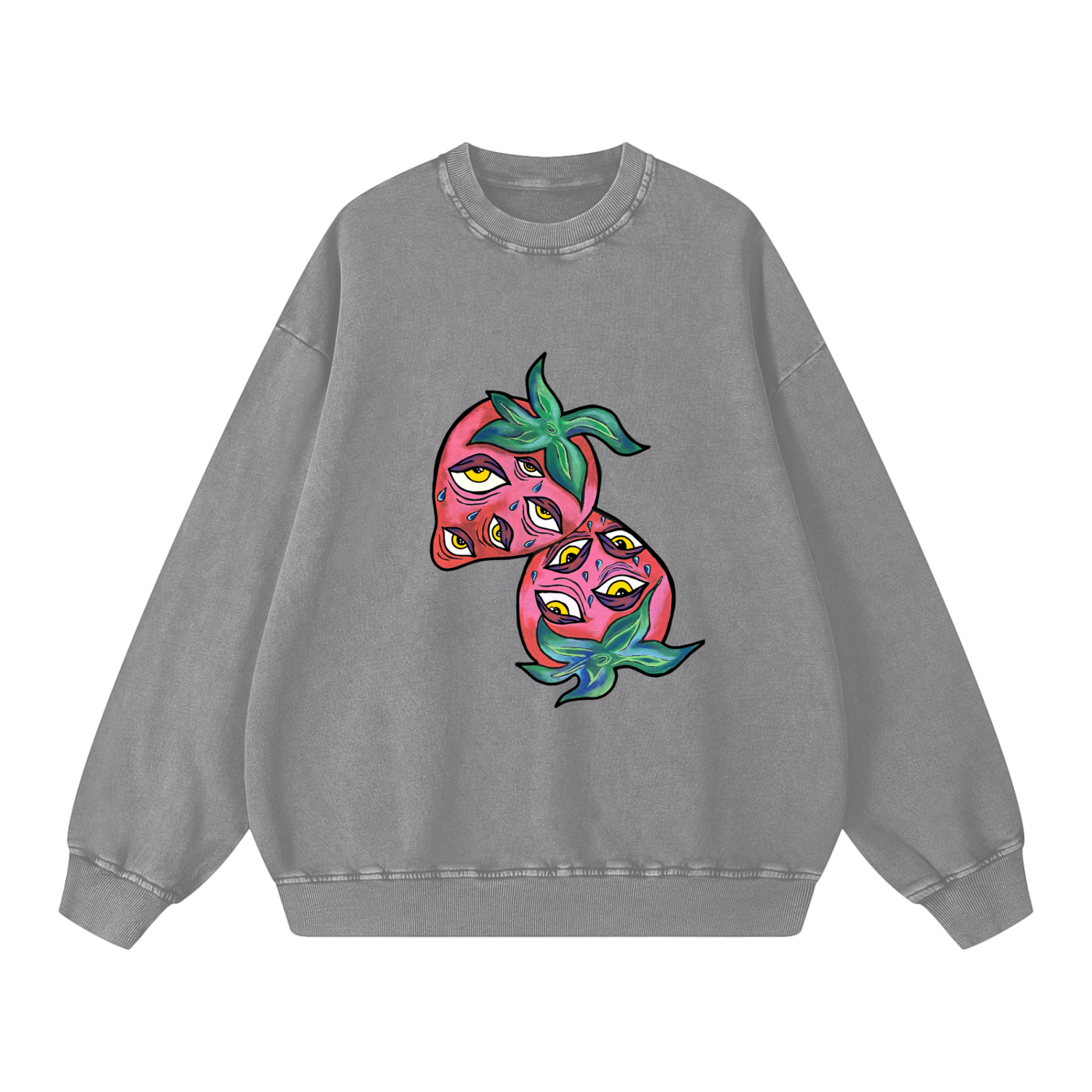 ‘Berry vision’ Acid Wash Oversize Sweatshirt - 360 GSM