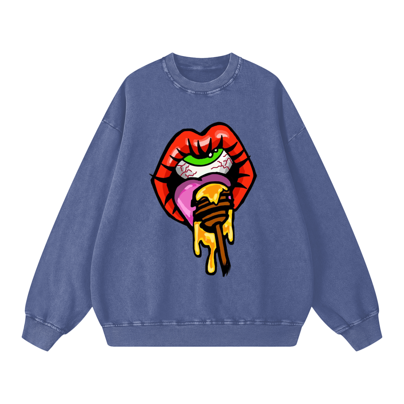 ‘Huny dipper’ Acid Wash Oversize Sweatshirt - 360 GSM