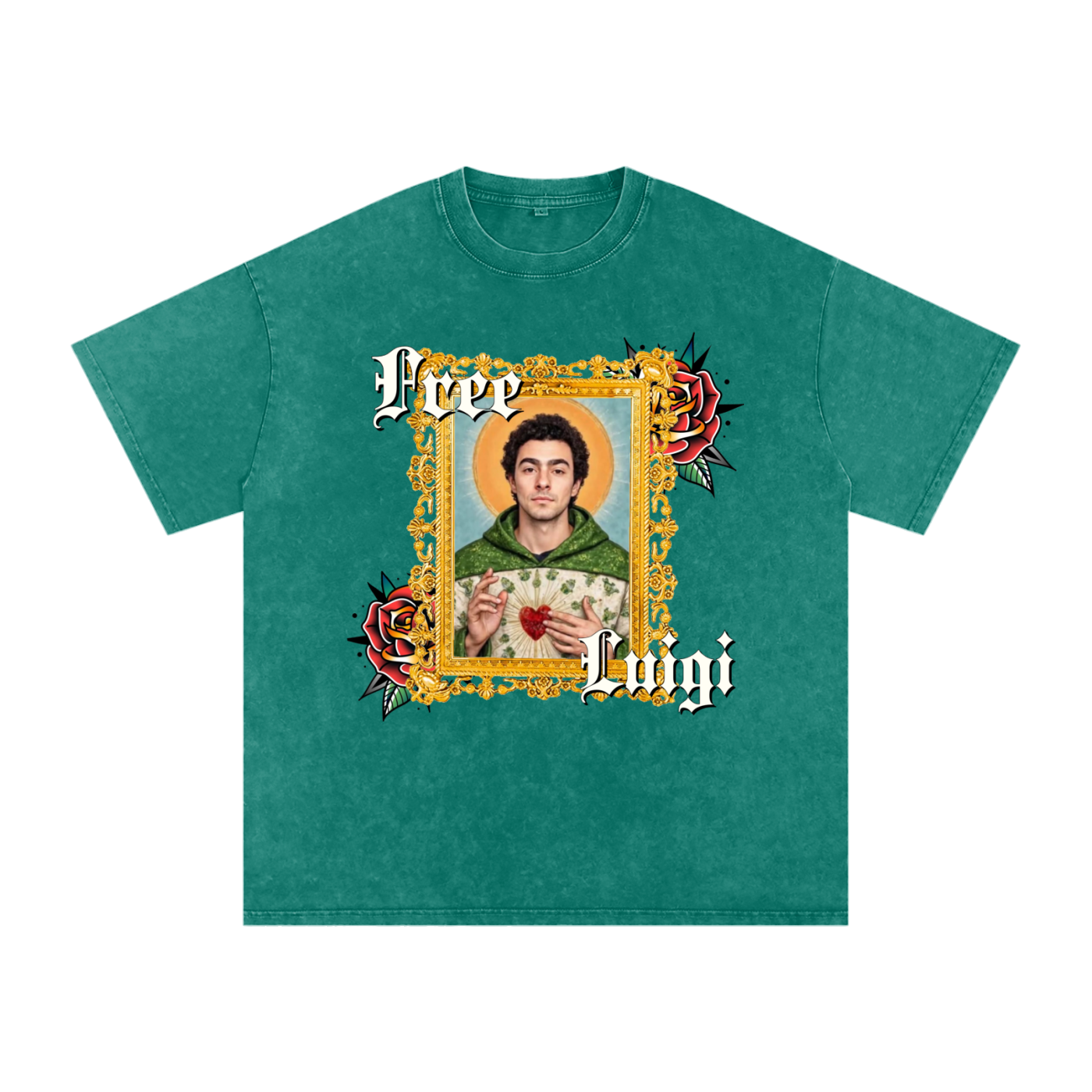 Free Luigi Acid Wash Oversize T-Shirt - 250 GSM