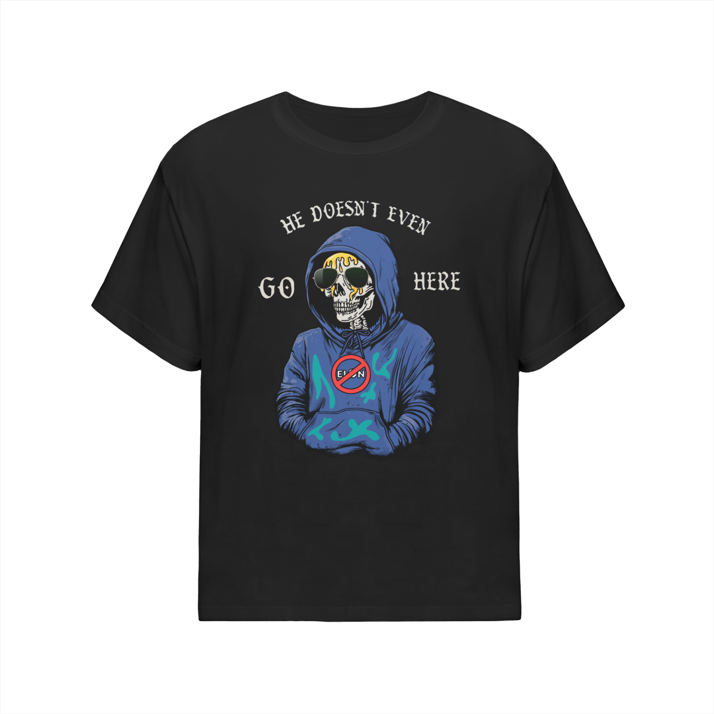 He doesn’t even go here Streetwear Unisex Cotton Oversized T-Shirt
