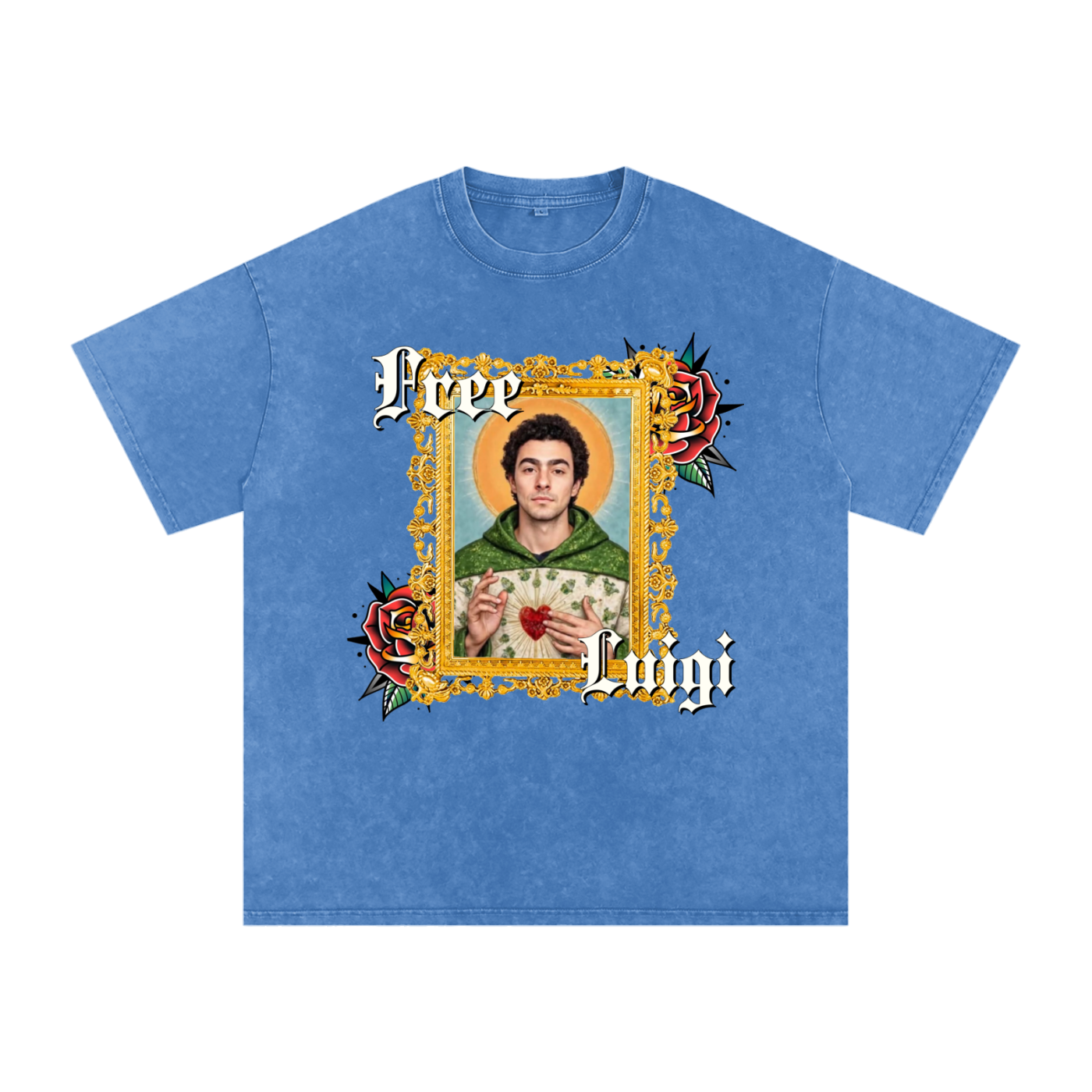 Free Luigi Acid Wash Oversize T-Shirt - 250 GSM