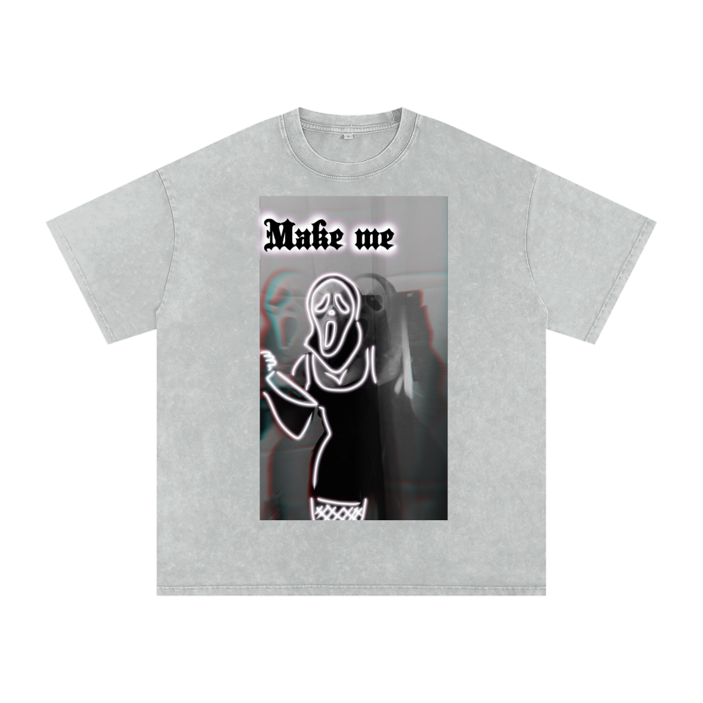 Make me scream Acid Wash Oversize T-Shirt - 250 GSM