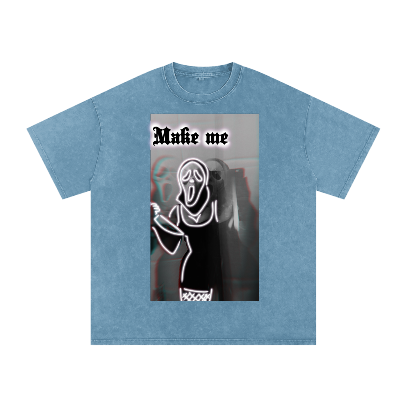 Make me scream Acid Wash Oversize T-Shirt - 250 GSM