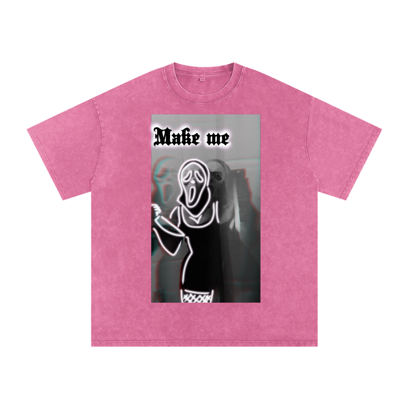 Make me scream Acid Wash Oversize T-Shirt - 250 GSM