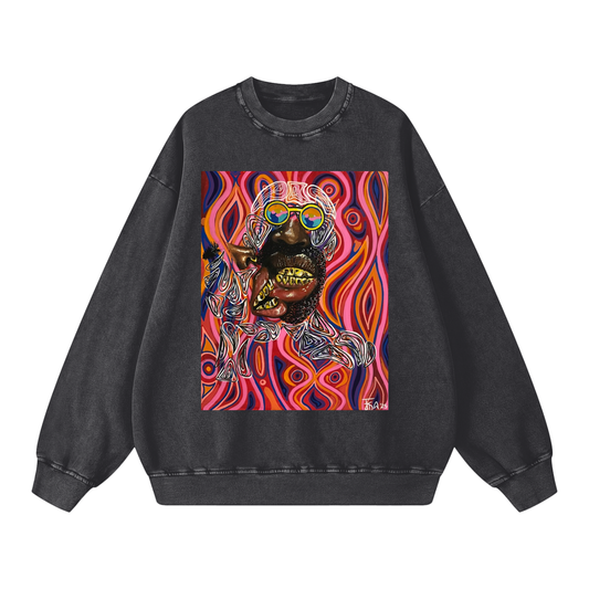 ‘Black love’ Snow Washed Oversized Sweatshirt