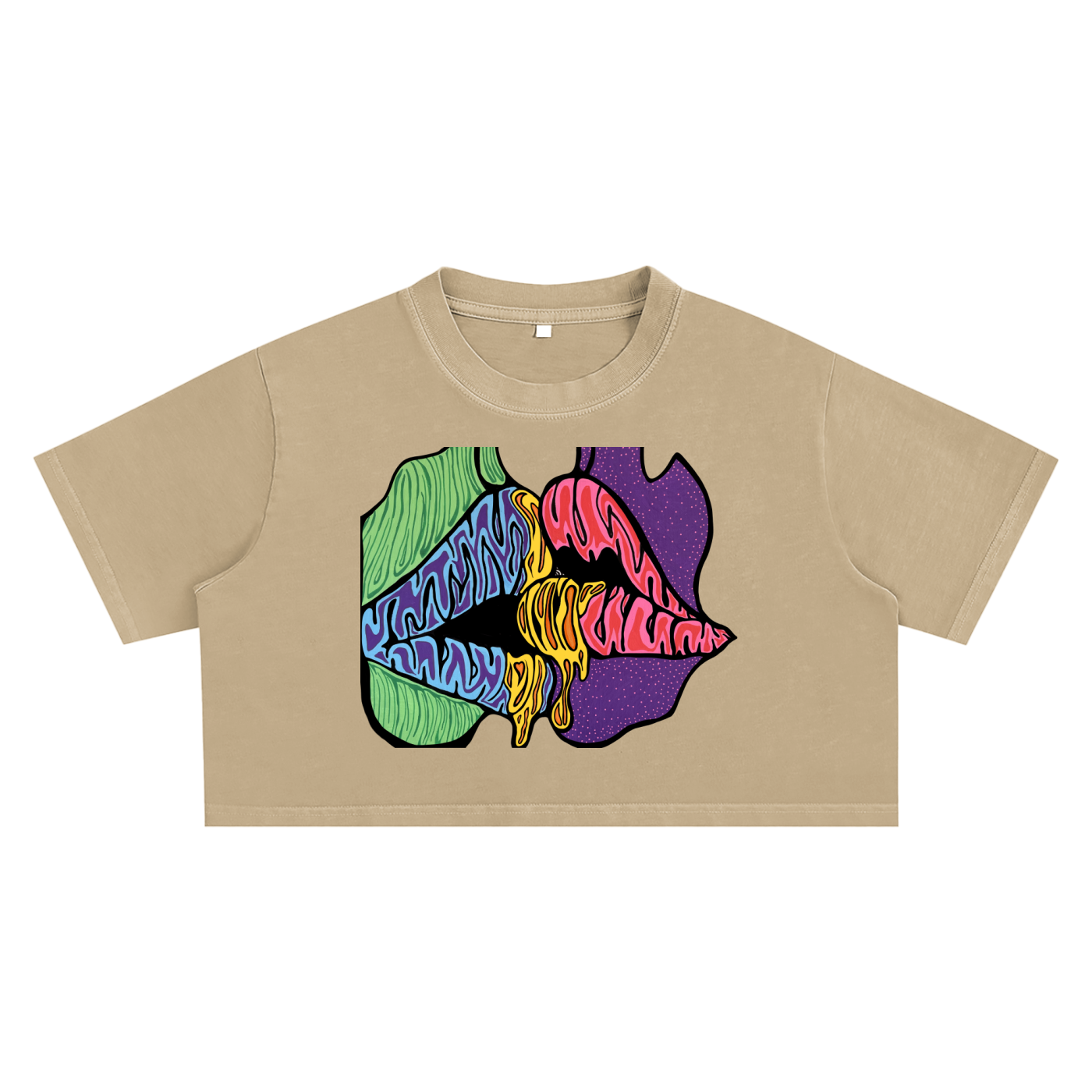 “Sticky love” Snow Washed Crop Top