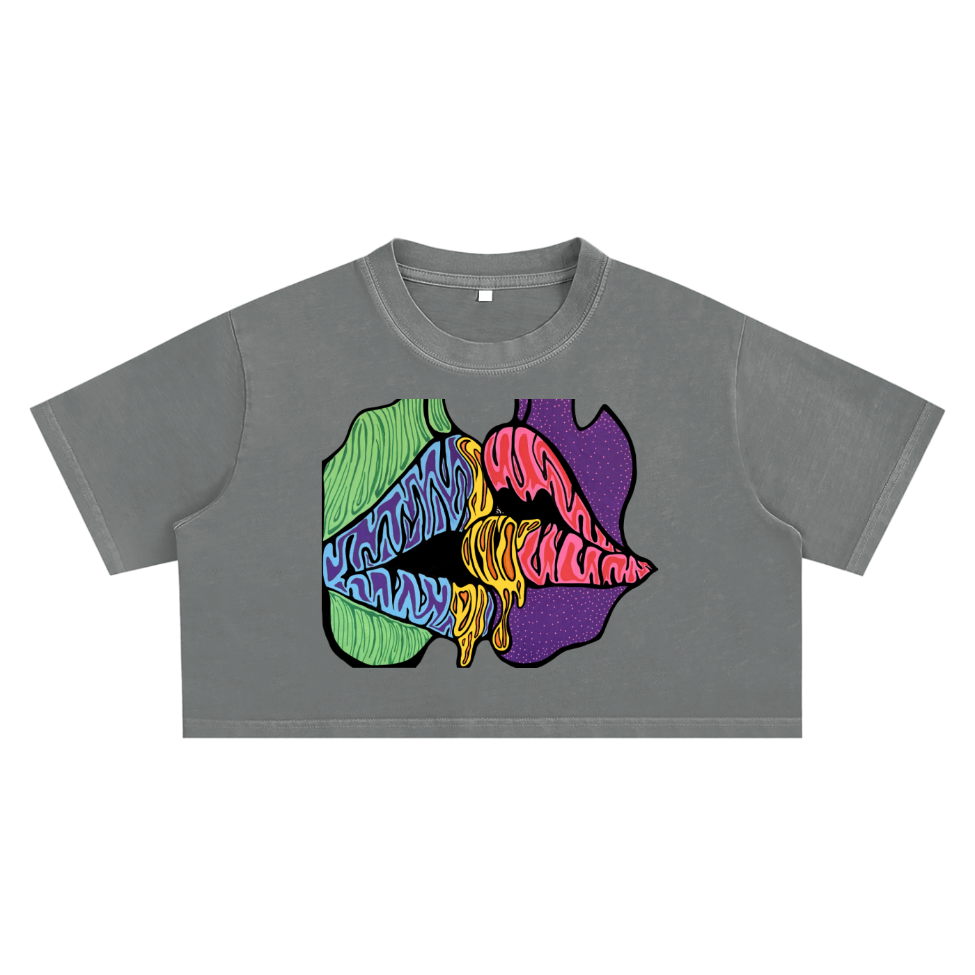 “Sticky love” Snow Washed Crop Top