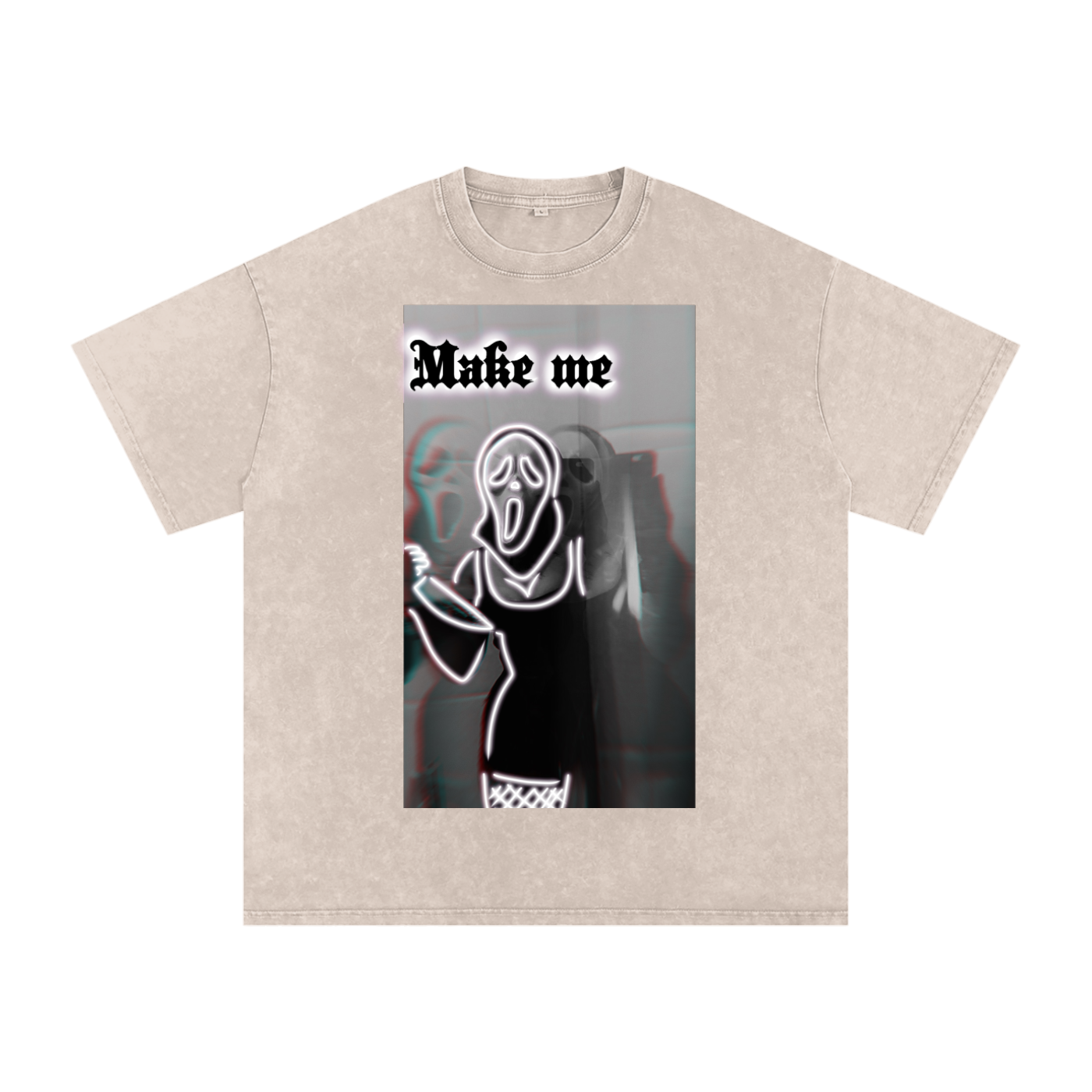 Make me scream Acid Wash Oversize T-Shirt - 250 GSM