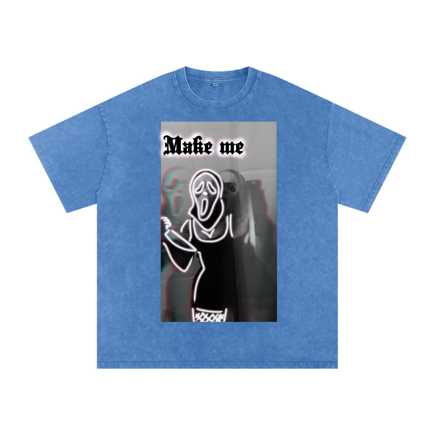 Make me scream Acid Wash Oversize T-Shirt - 250 GSM
