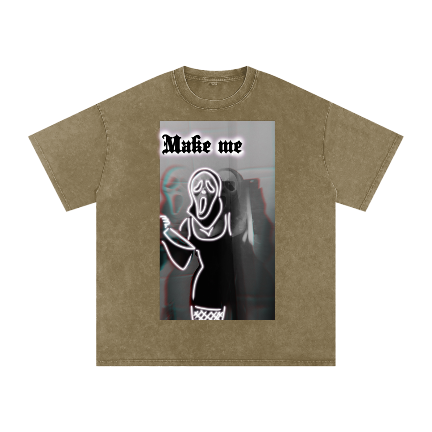 Make me scream Acid Wash Oversize T-Shirt - 250 GSM