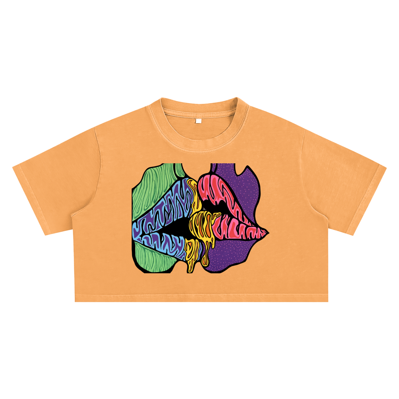 “Sticky love” Snow Washed Crop Top