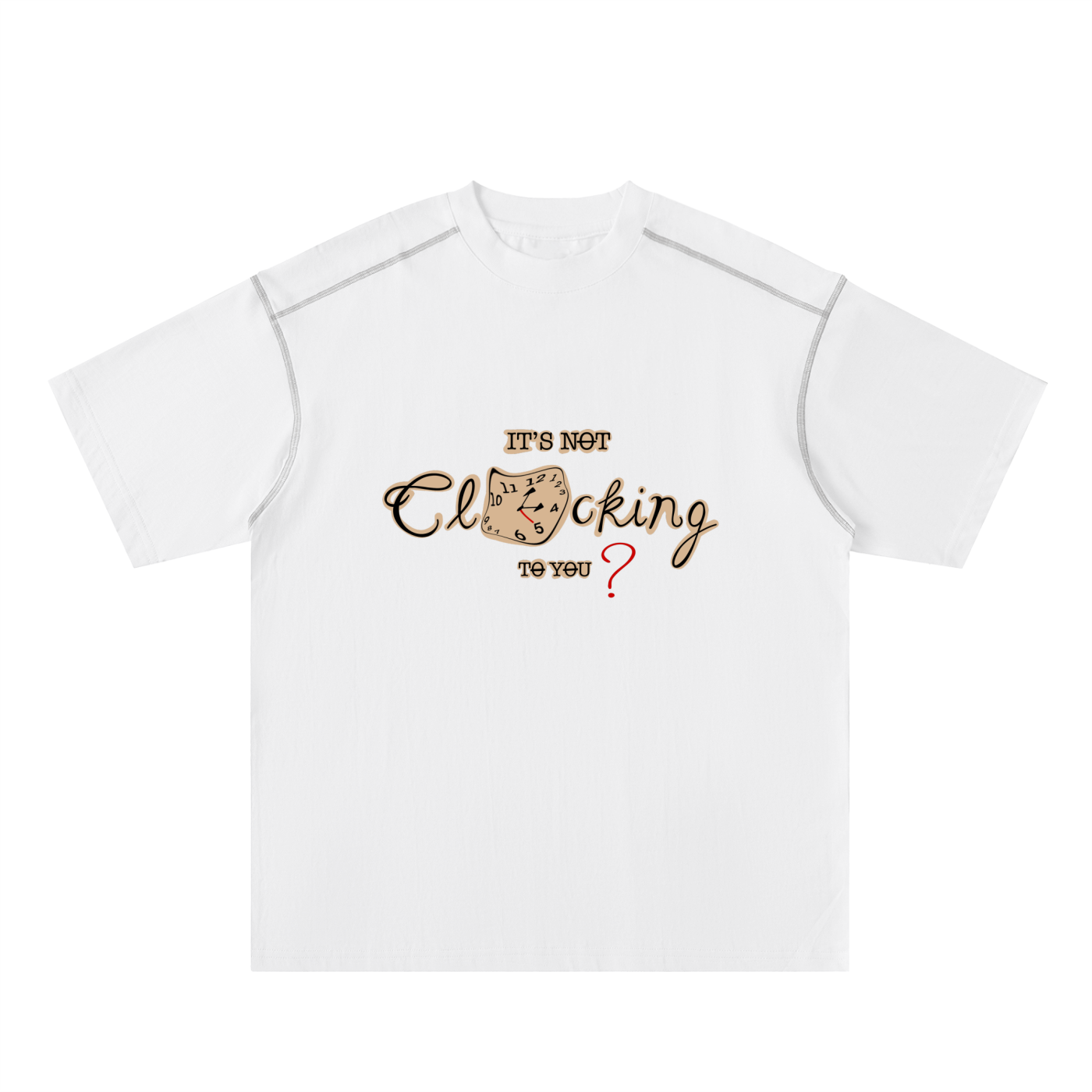 ‘It’s not clocking to you?’ Oversized Contrast-Stitched Cotton Tee