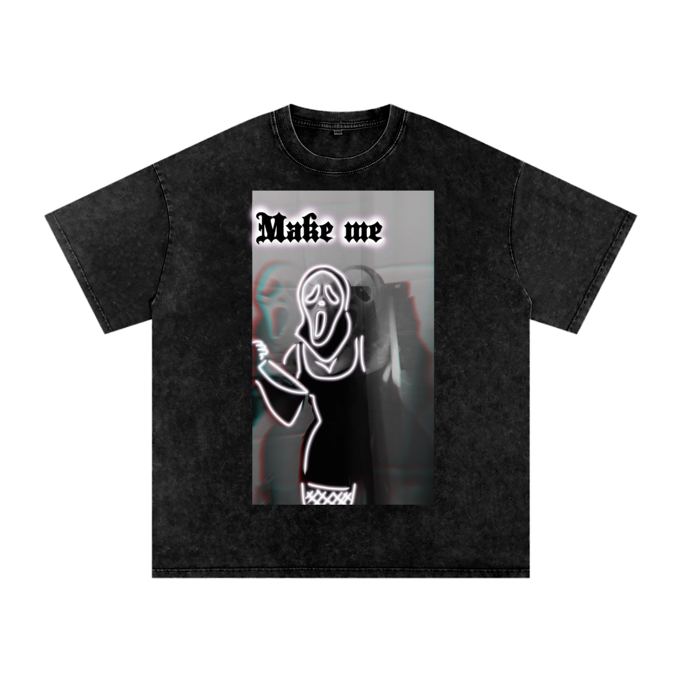 Make me scream Acid Wash Oversize T-Shirt - 250 GSM