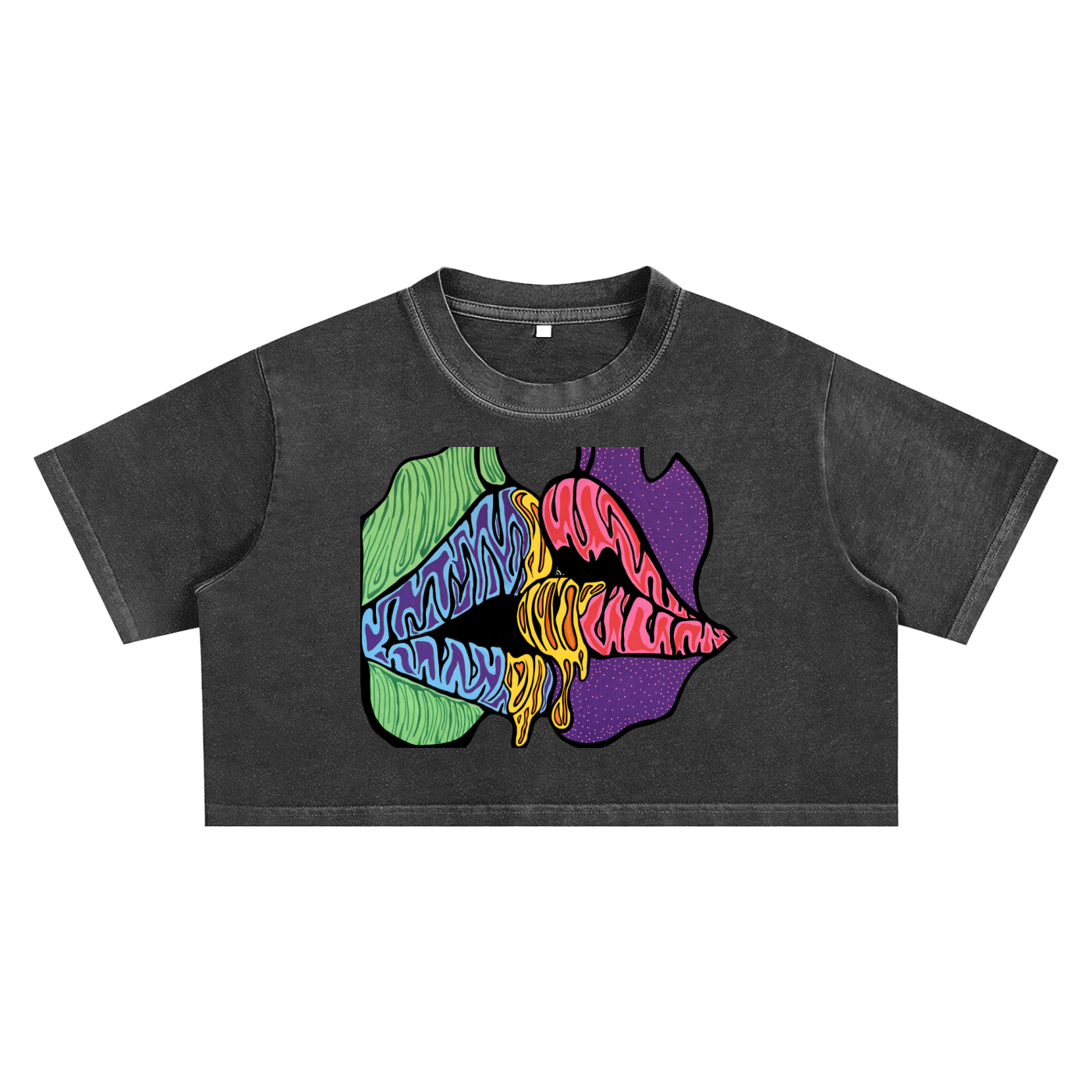 “Sticky love” Snow Washed Crop Top