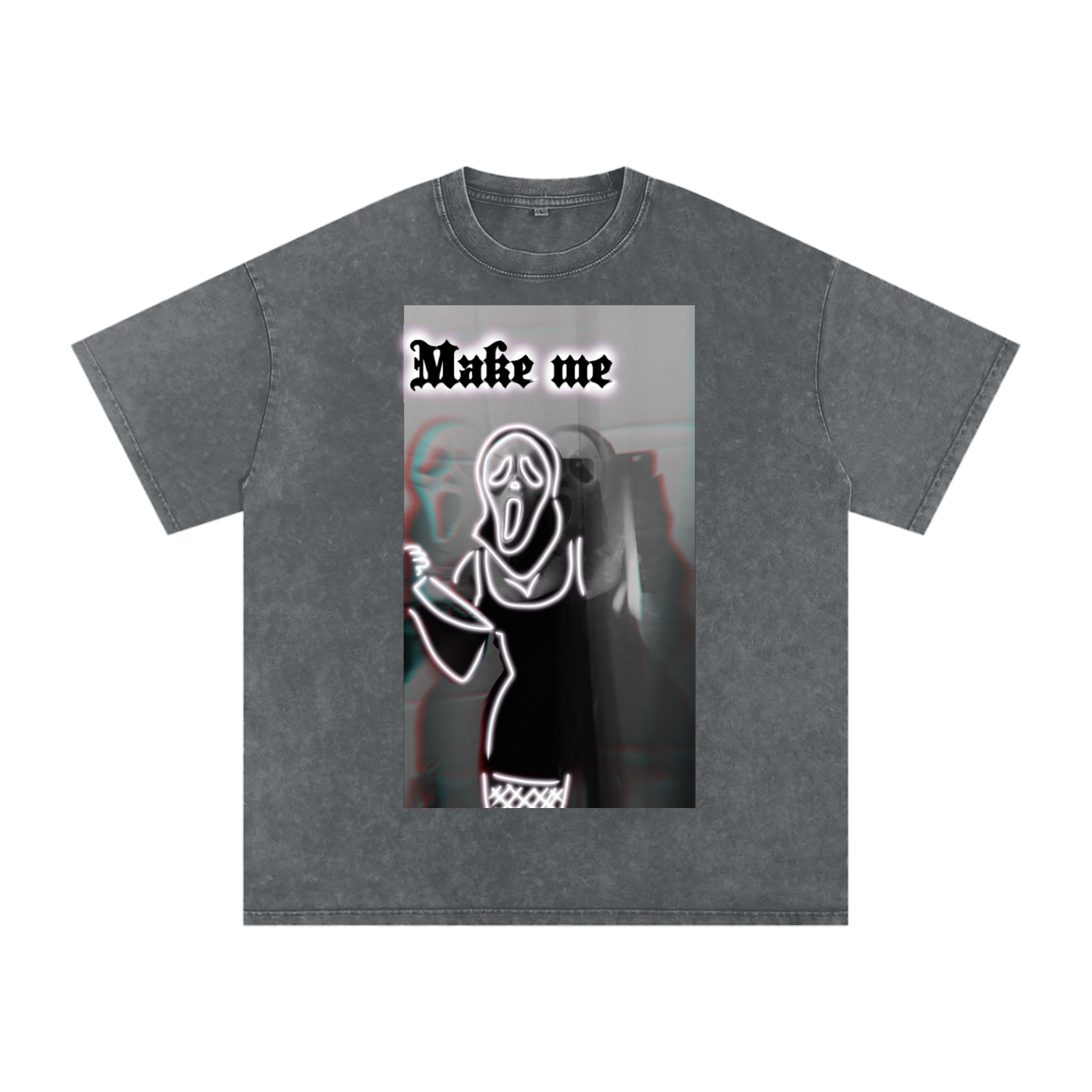 Make me scream Acid Wash Oversize T-Shirt - 250 GSM