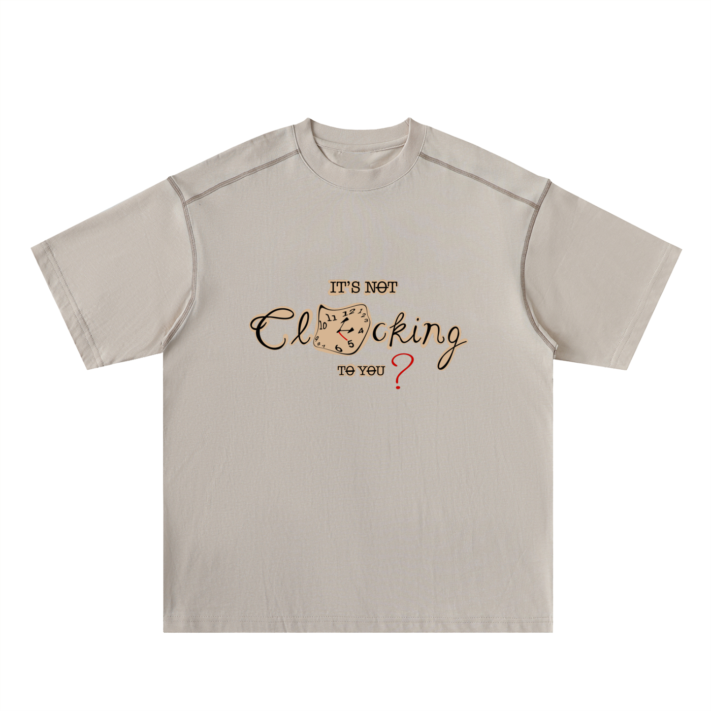 ‘It’s not clocking to you?’ Oversized Contrast-Stitched Cotton Tee