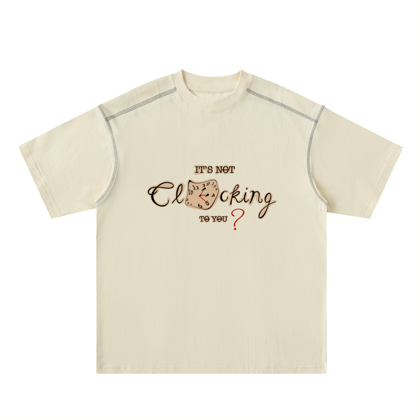 ‘It’s not clocking to you?’ Oversized Contrast-Stitched Cotton Tee