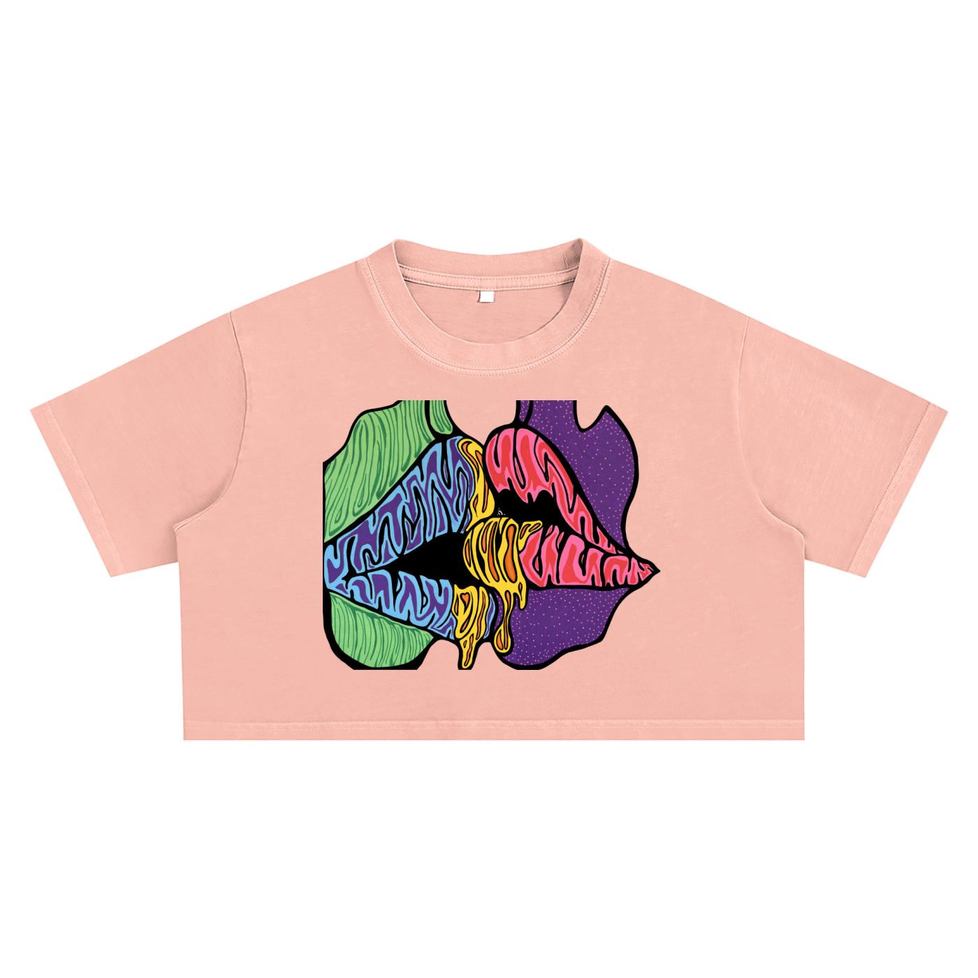 “Sticky love” Snow Washed Crop Top