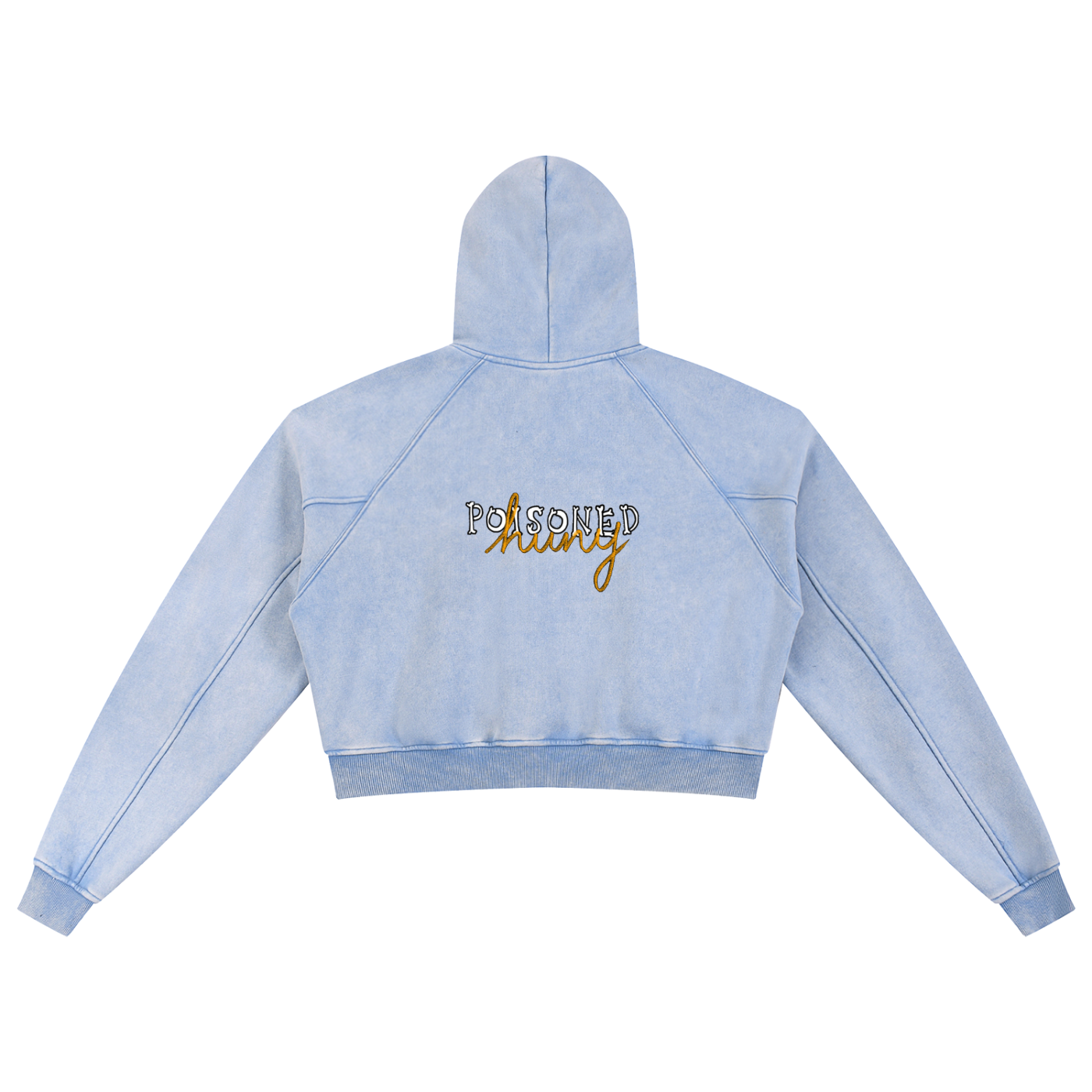 ‘Smile’ Snow Washed Cropped Hoodie