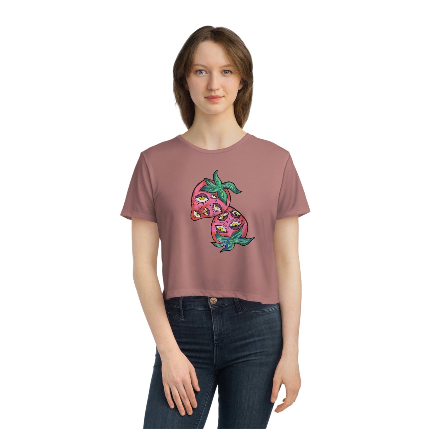 Berry vision Women's Flowy Cropped Tee